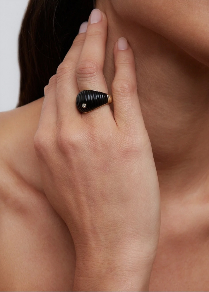 CHEVALIÈRE BERLINGOT ONYX OR JAUNE