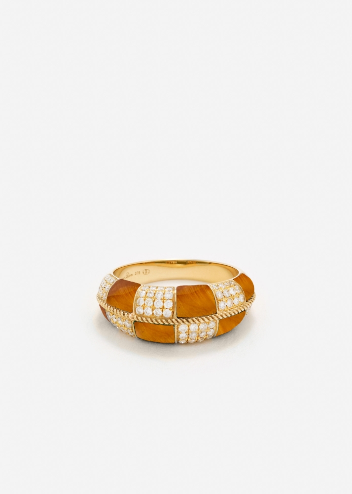 ALLIANCE DAMIER OEIL DE TIGRE OR JAUNE