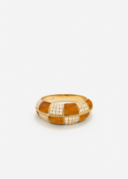 ALLIANCE DAMIER OEIL DE TIGRE OR JAUNE
