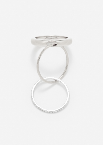 BAGUE UN DEUX TROIS LISSE PM OR BLANC