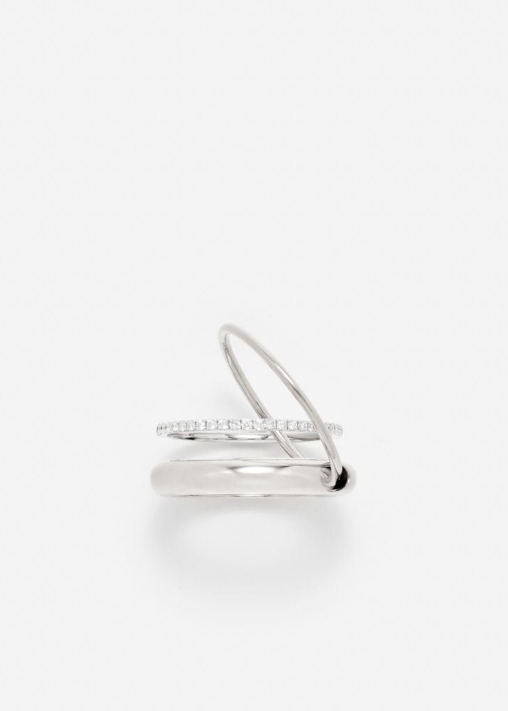 BAGUE UN DEUX TROIS LISSE PM OR BLANC