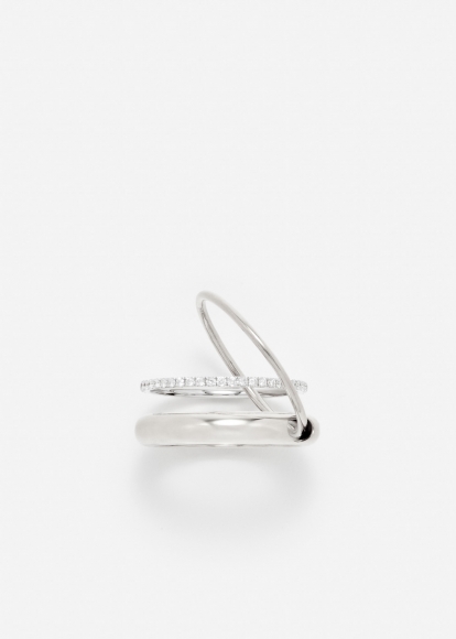 BAGUE UN DEUX TROIS LISSE PM OR BLANC