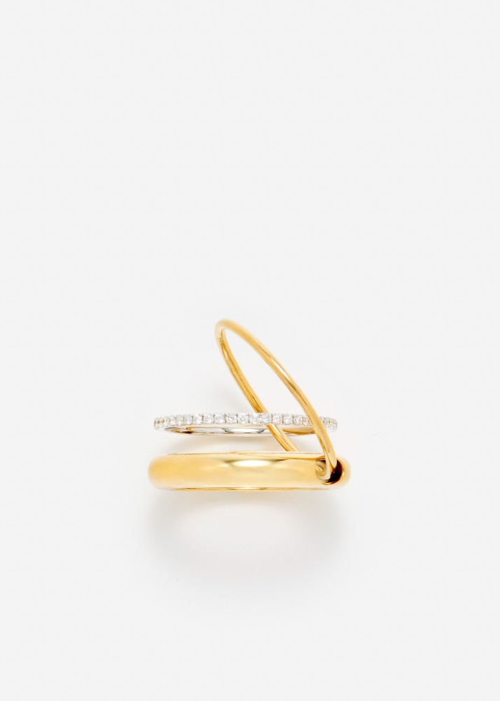 BAGUE UN DEUX TROIS LISSE PM OR JAUNE