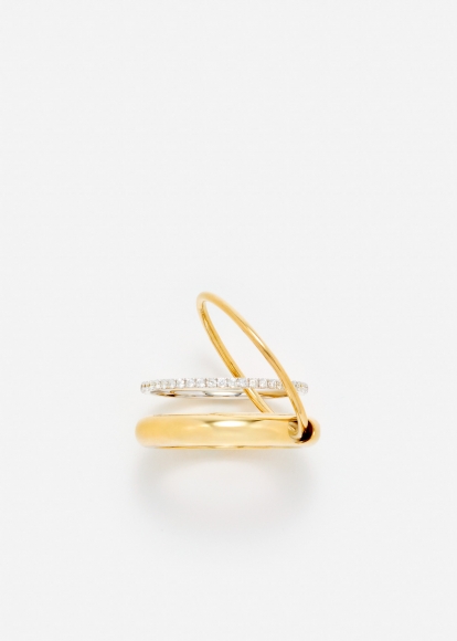 BAGUE UN DEUX TROIS LISSE PM OR JAUNE