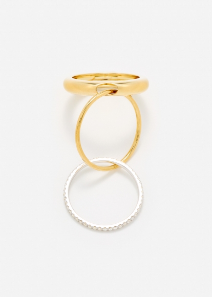 BAGUE UN DEUX TROIS LISSE PM OR JAUNE