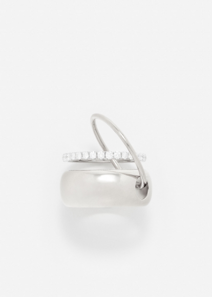 BAGUE UN DEUX TROIS LISSE GM OR BLANC
