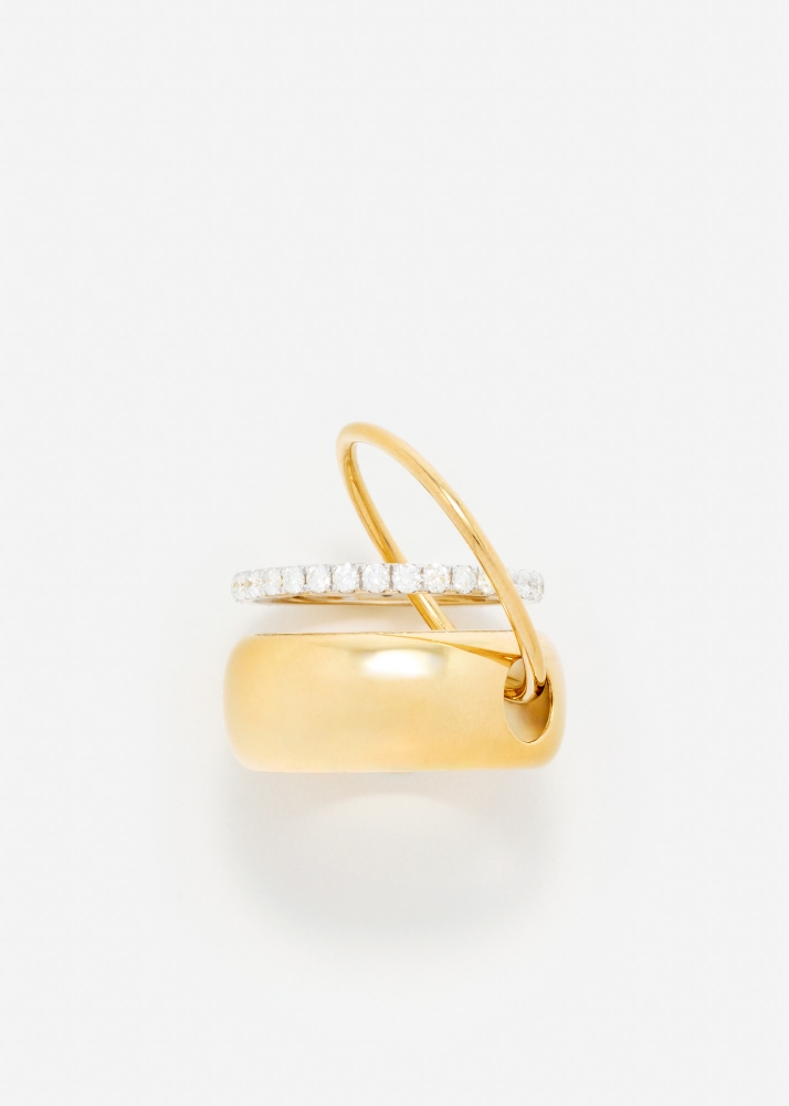 BAGUE UN DEUX TROIS LISSE GM OR JAUNE