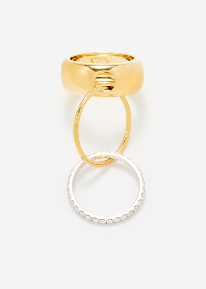 BAGUE UN DEUX TROIS LISSE GM OR JAUNE