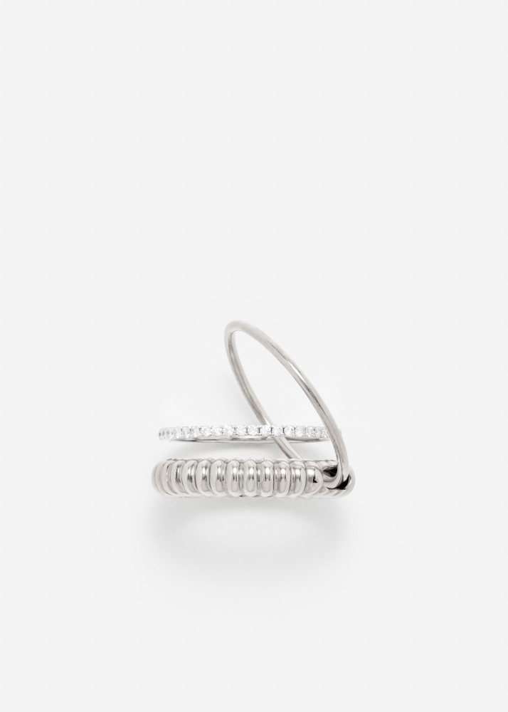 BAGUE UN DEUX TROIS BERLINGOT PM OR BLANC