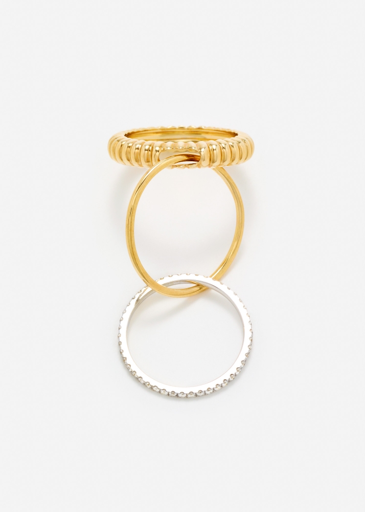 BAGUE UN DEUX TROIS BERLINGOT PM OR JAUNE