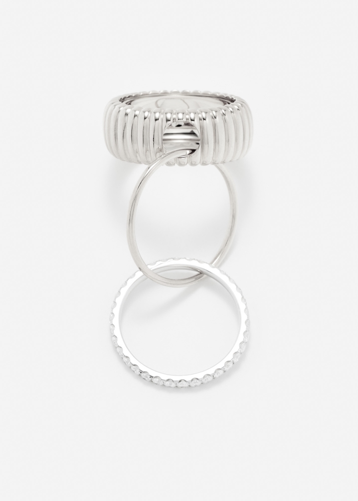 BAGUE UN DEUX TROIS BERLINGOT GM OR BLANC