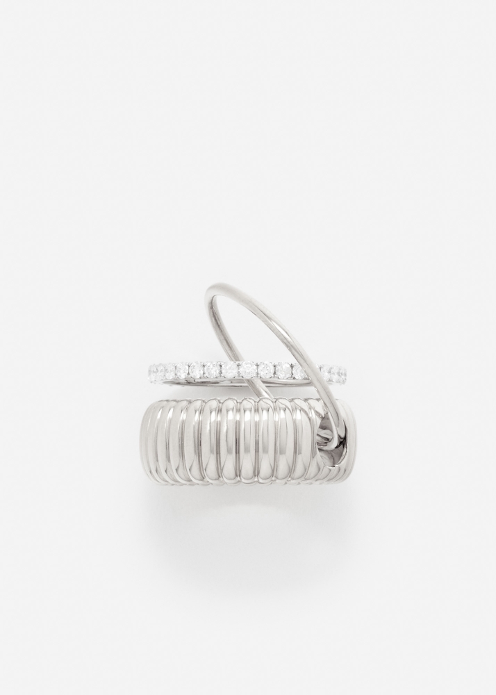 BAGUE UN DEUX TROIS BERLINGOT GM OR BLANC
