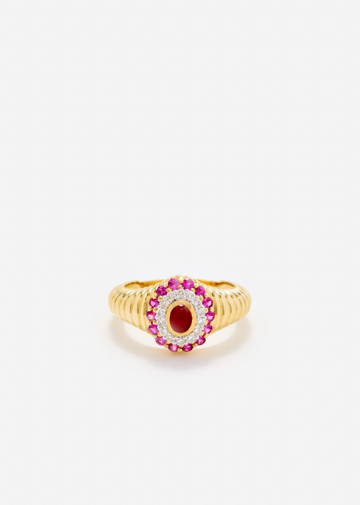 BABY CHEVALIÈRE BERLINGOT POMPADOUR AGATE ROUGE OR JAUNE