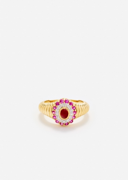 BABY CHEVALIÈRE BERLINGOT POMPADOUR AGATE ROUGE OR JAUNE