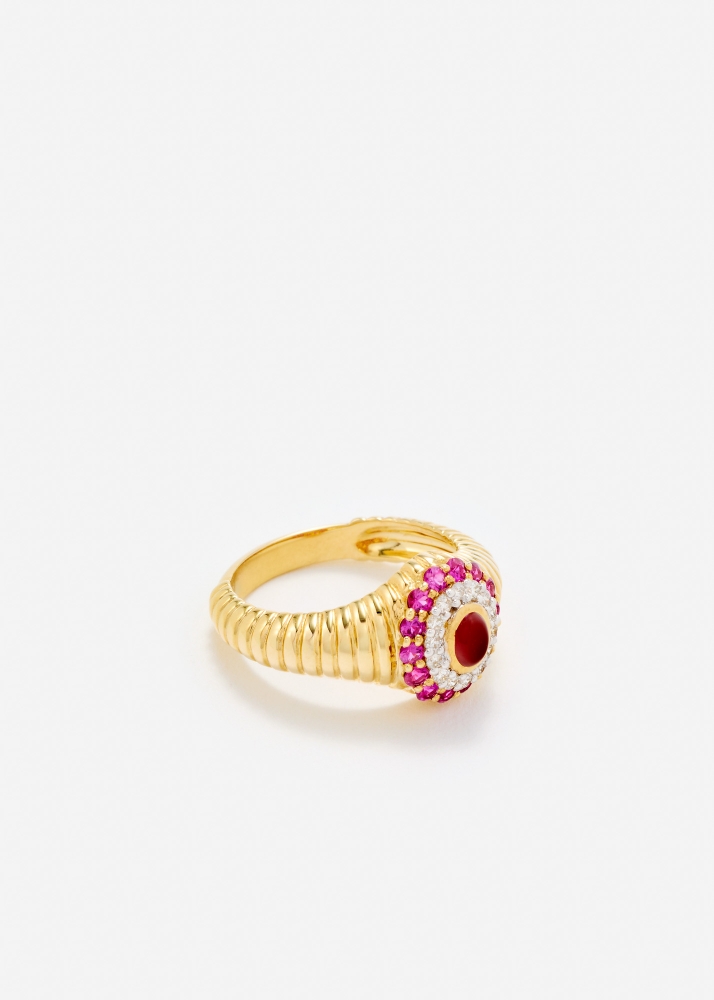 BABY CHEVALIÈRE BERLINGOT POMPADOUR AGATE ROUGE OR JAUNE