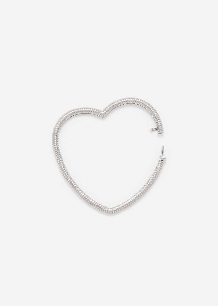 BRACELET JONC COEUR BERLINGOT OR BLANC