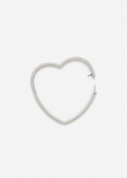 BRACELET JONC COEUR BERLINGOT OR BLANC