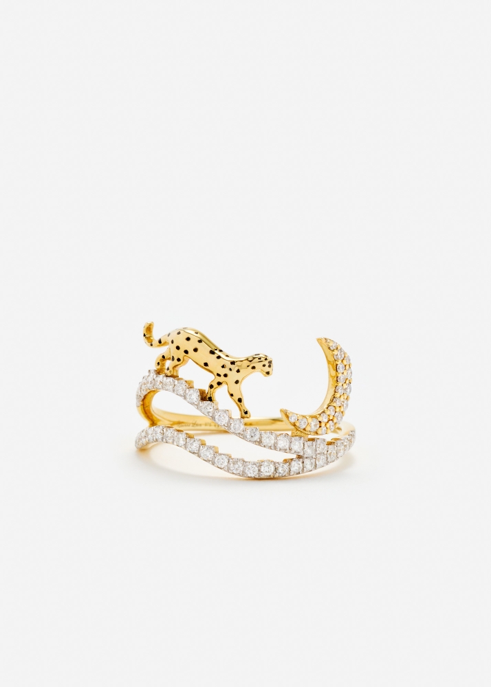 BAGUE RÊVES ÉTOILÉS DIAMANTS OR JAUNE
