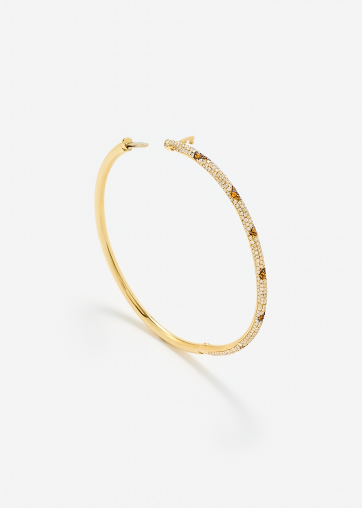 BRACELET JONC LÉOPARD OR JAUNE