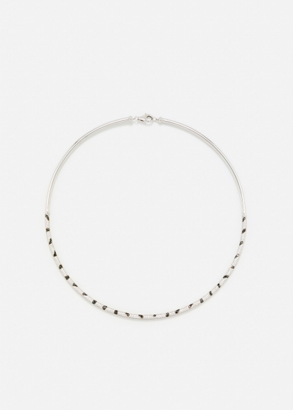 COLLIER TORQUE ZÈBRE OR BLANC
