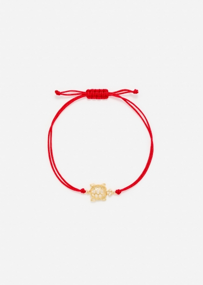 BRACELET FIL TORTUE ROUGE OR JAUNE