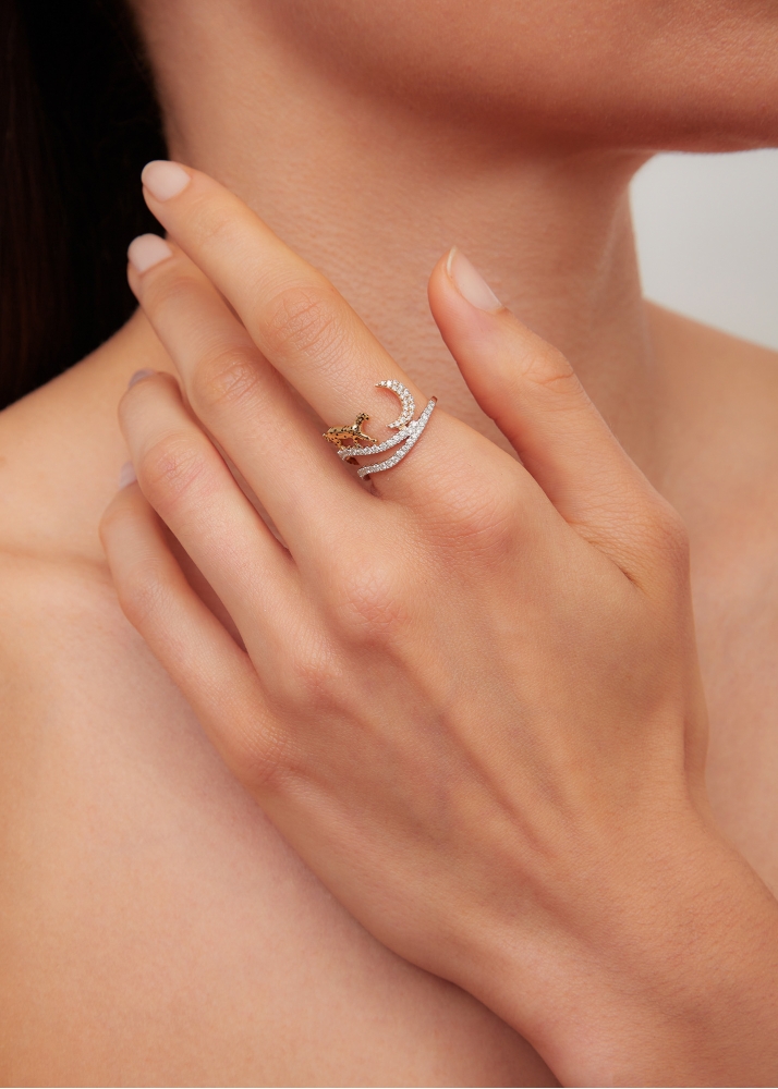 BAGUE RÊVES ÉTOILÉS DIAMANTS OR JAUNE