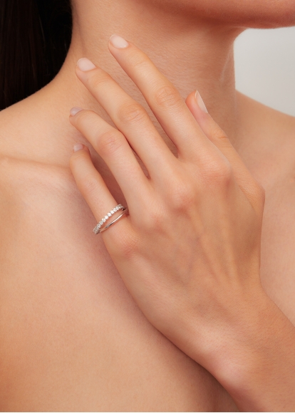 BAGUE UN DEUX GM OR BLANC
