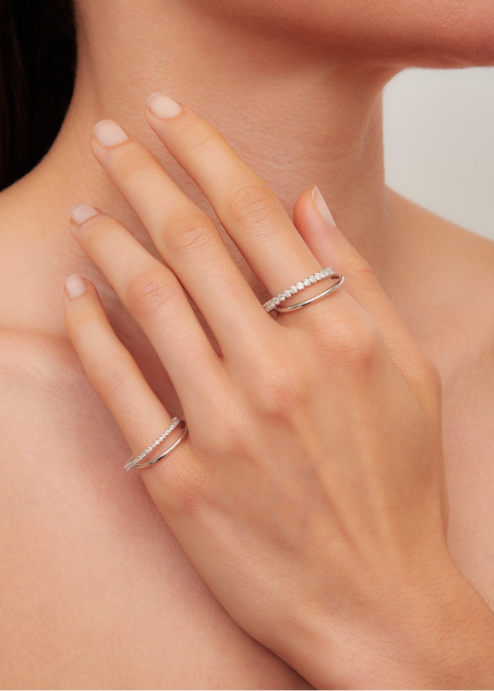 BAGUE UN DEUX GM OR BLANC