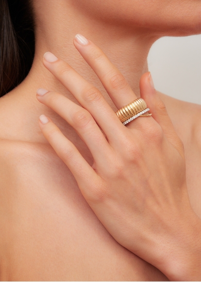 BAGUE UN DEUX TROIS BERLINGOT GM OR JAUNE