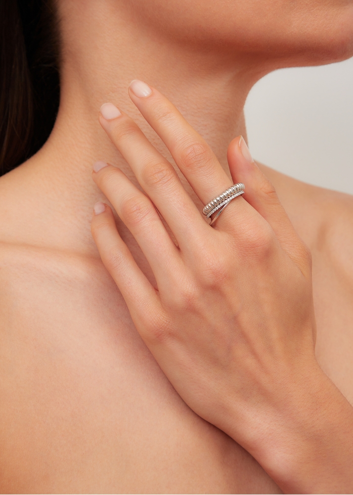 BAGUE UN DEUX TROIS BERLINGOT PM OR BLANC