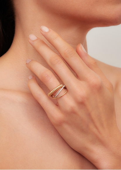 BAGUE UN DEUX TROIS BERLINGOT PM OR JAUNE