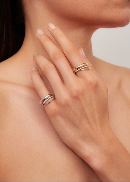 BAGUE UN DEUX TROIS LISSE PM OR JAUNE