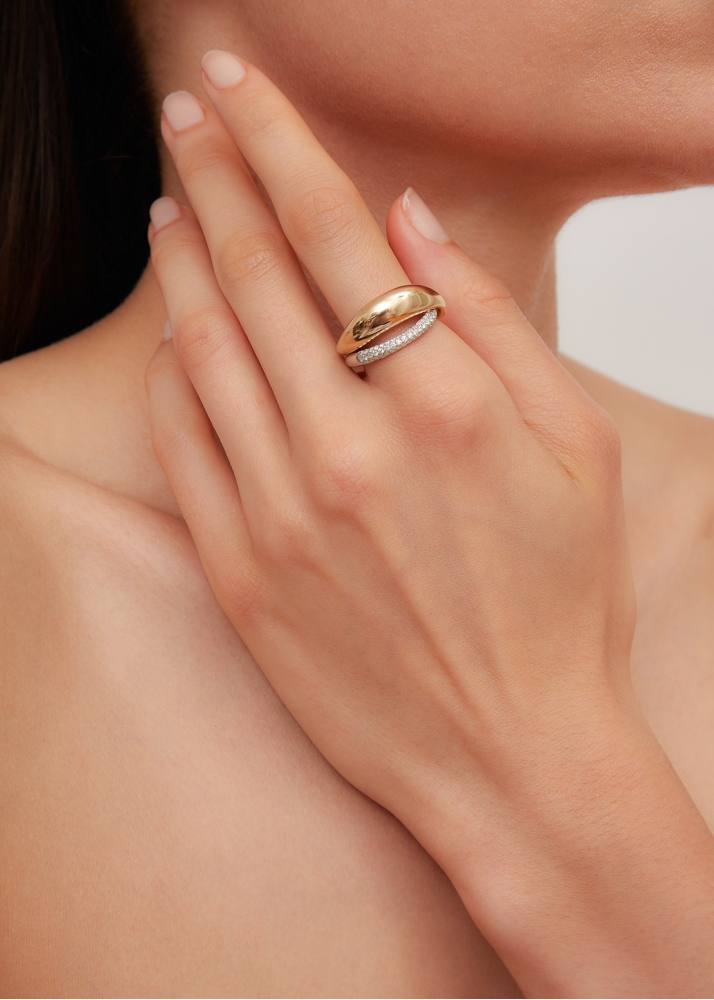 BAGUE EMBRASSÉE DIAMANTS 2 ORS