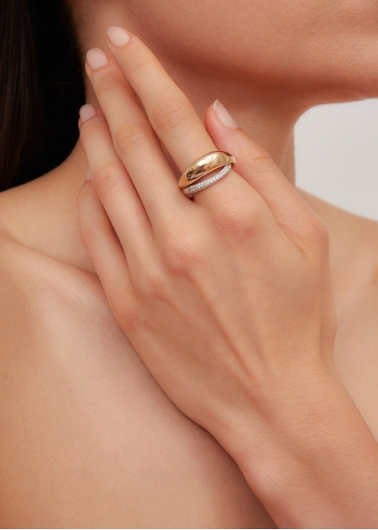 BAGUE EMBRASSÉE DIAMANTS 2 ORS