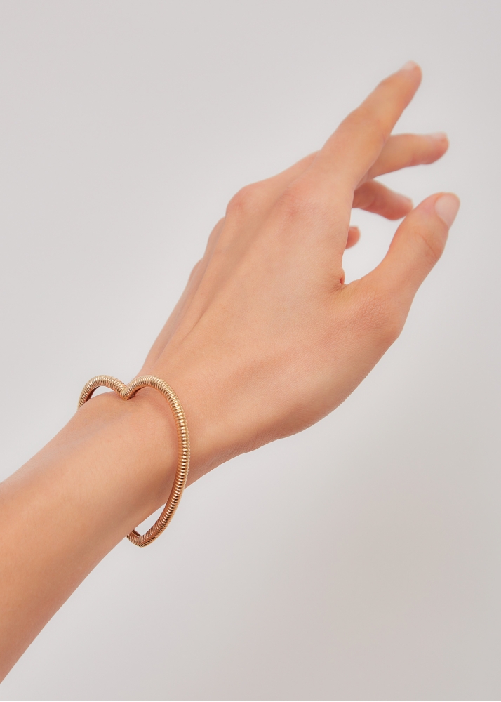 BRACELET JONC COEUR BERLINGOT OR JAUNE