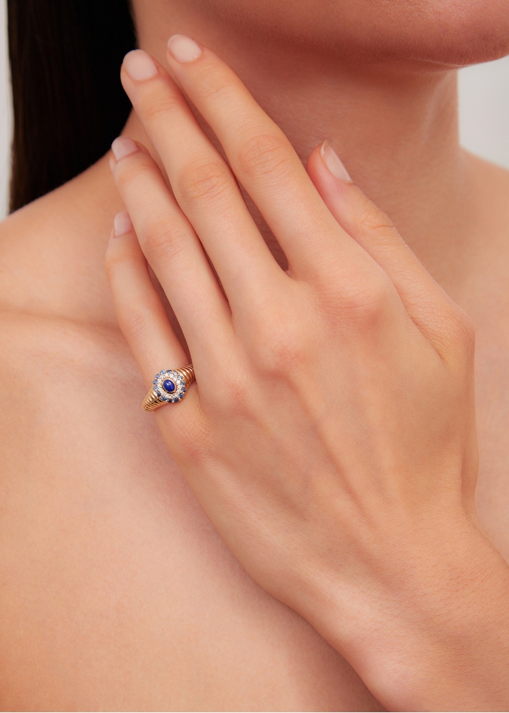 BABY CHEVALIÈRE BERLINGOT POMPADOUR LAPIS LAZULI OR JAUNE