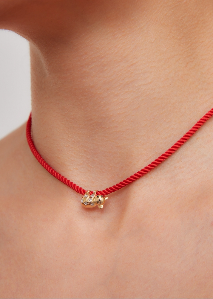 COLLIER KOALA ROUGE OR JAUNE