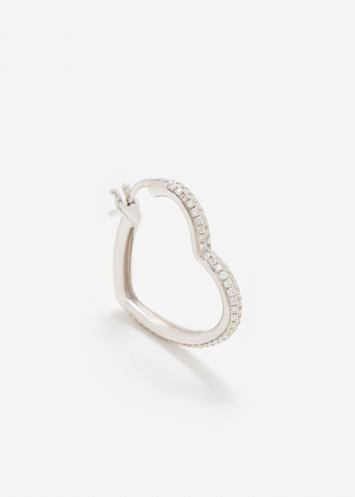 CRÉOLE COEUR DIAMANTS OR BLANC