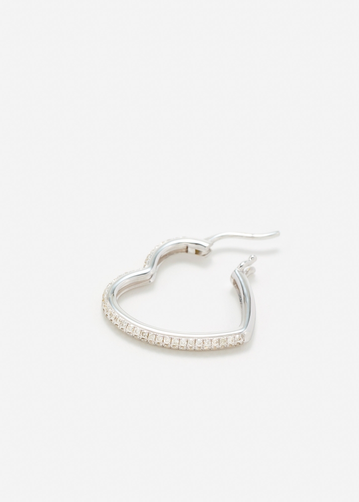 CRÉOLE COEUR DIAMANTS OR BLANC