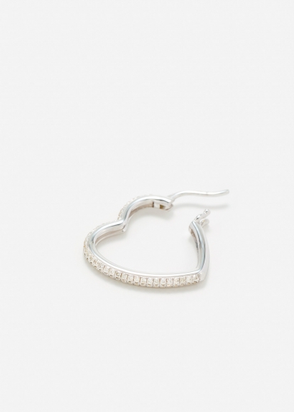 CRÉOLE COEUR DIAMANTS OR BLANC