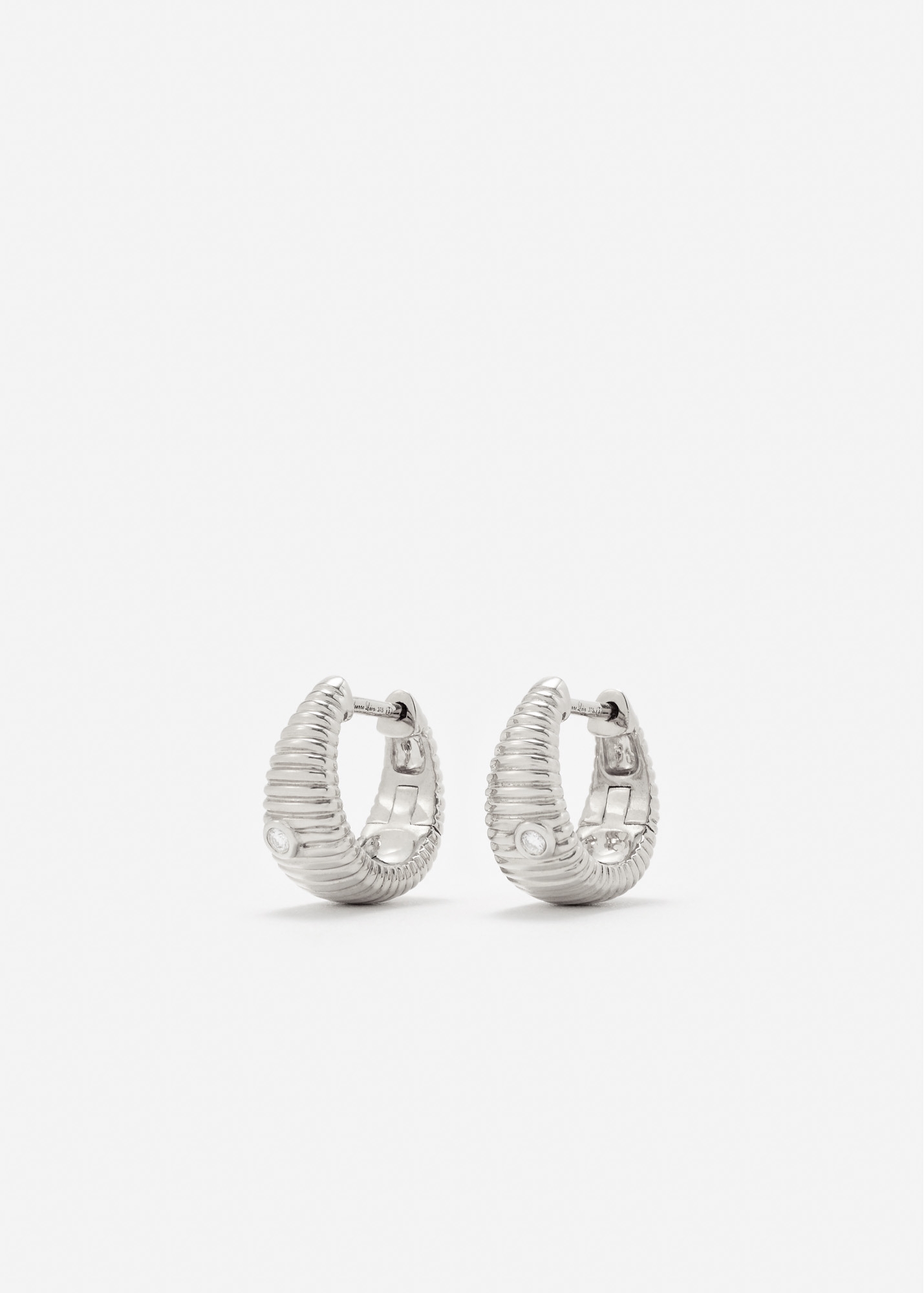 PAIRE DE NANO CRÉOLES BERLINGOT OR BLANC