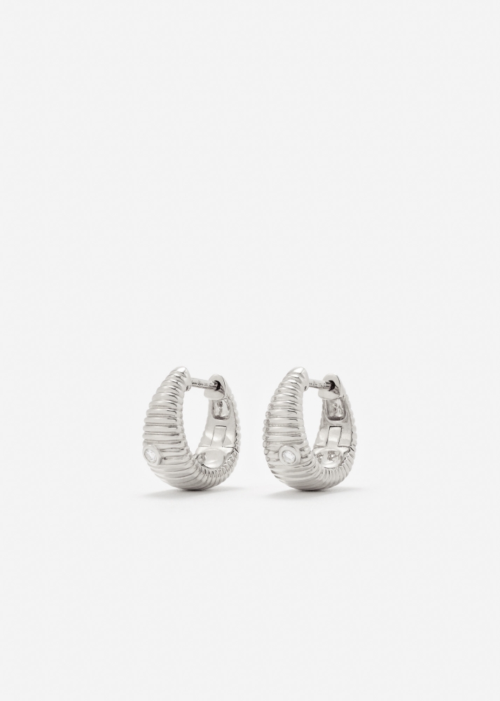 PAIRE DE NANO CRÉOLES BERLINGOT OR BLANC