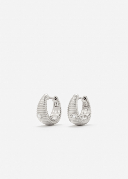PAIRE DE NANO CRÉOLES BERLINGOT OR BLANC