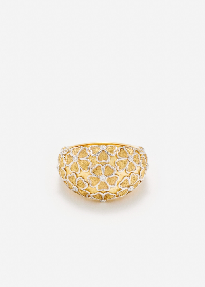 BAGUE DÔME FLEURIE 2 ORS