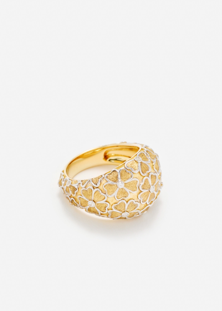 BAGUE DÔME FLEURIE 2 ORS