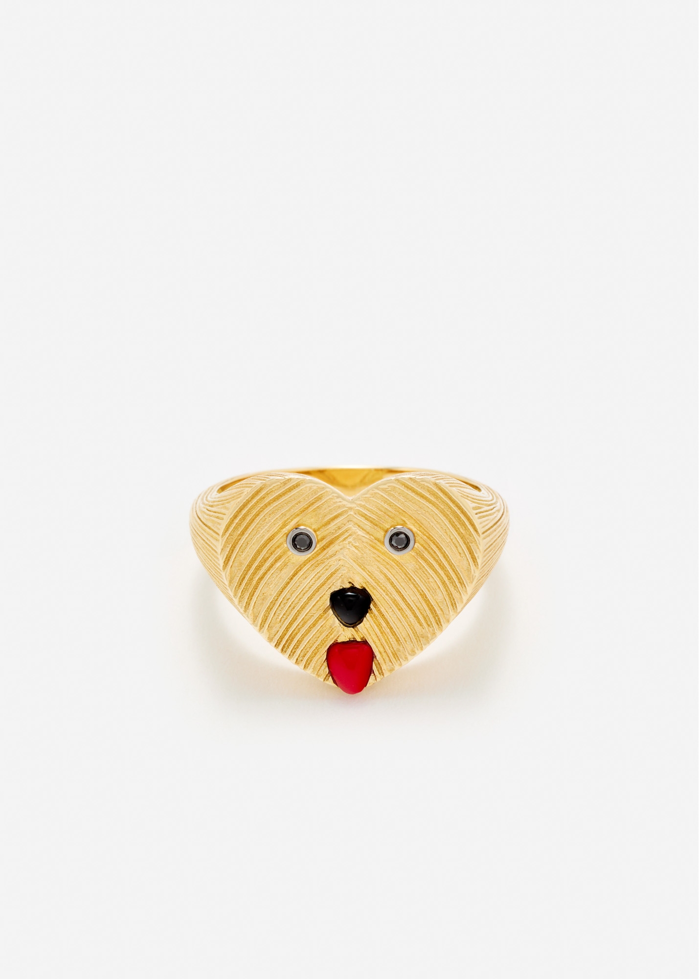CHEVALIÈRE COEUR TOUTOU OR JAUNE