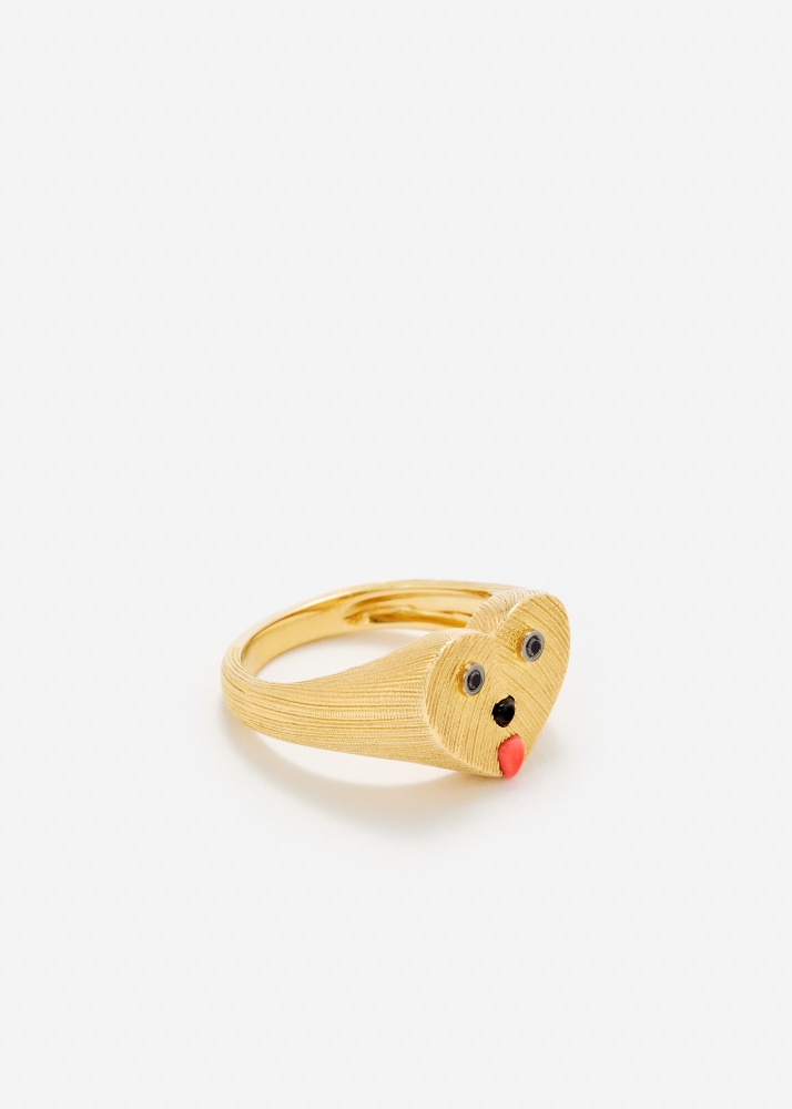 MINI CHEVALIÈRE COEUR TOUTOU OR JAUNE