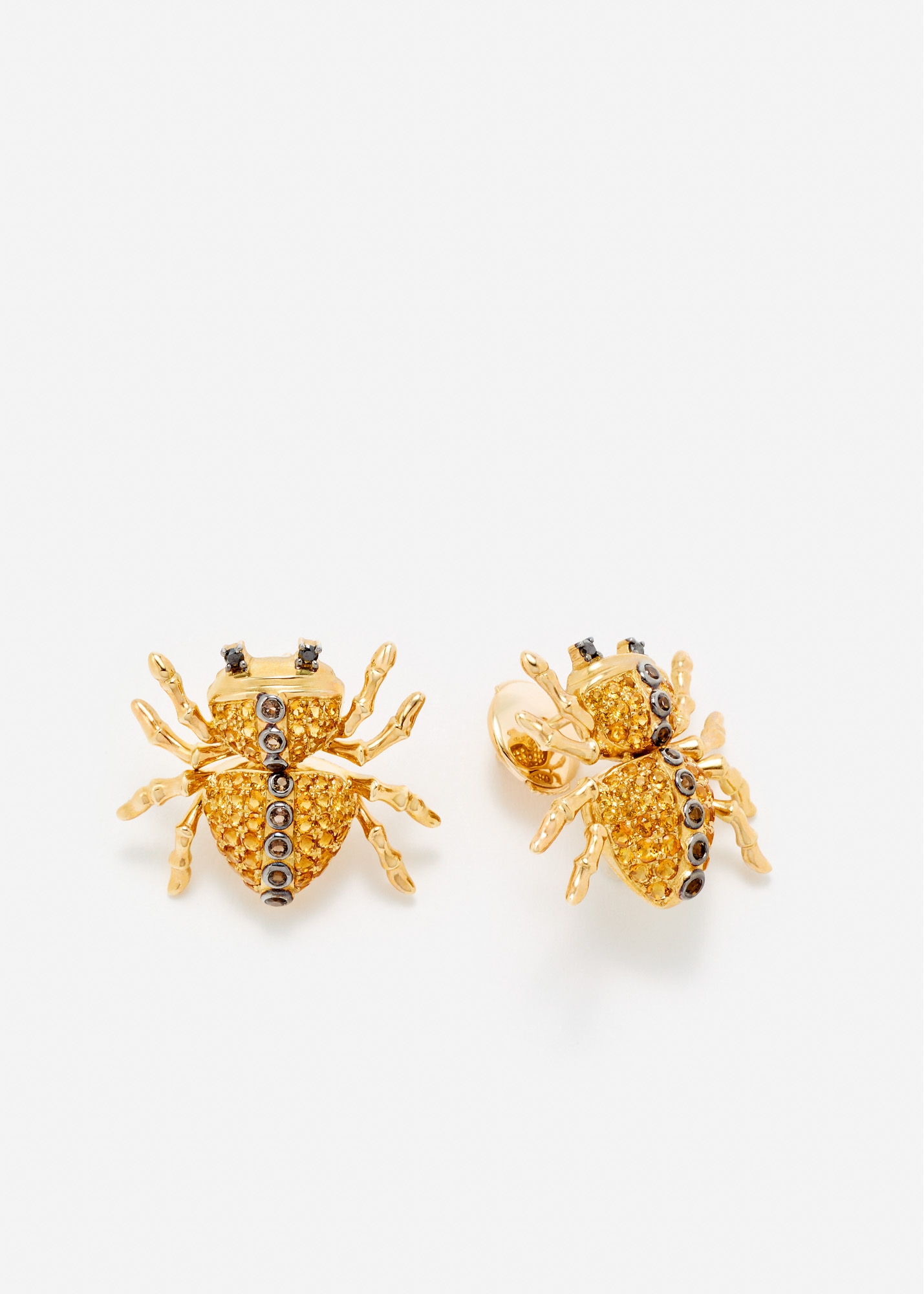 PAIRE DE BOUCLES D'OREILLE ARAIGNÉE OR JAUNE