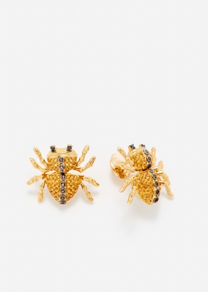 PAIRE DE BOUCLES D'OREILLE ARAIGNÉE OR JAUNE