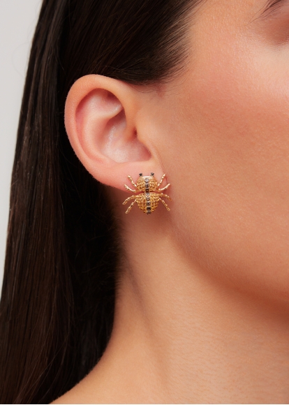 PAIRE DE BOUCLES D'OREILLE ARAIGNÉE OR JAUNE